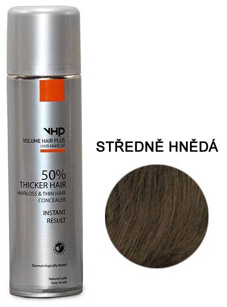 Volume Hair Plus vlasový zesilovač STŘEDNĚ HNĚDÝ ve spreji pro zahuštění vlasů 150 ml